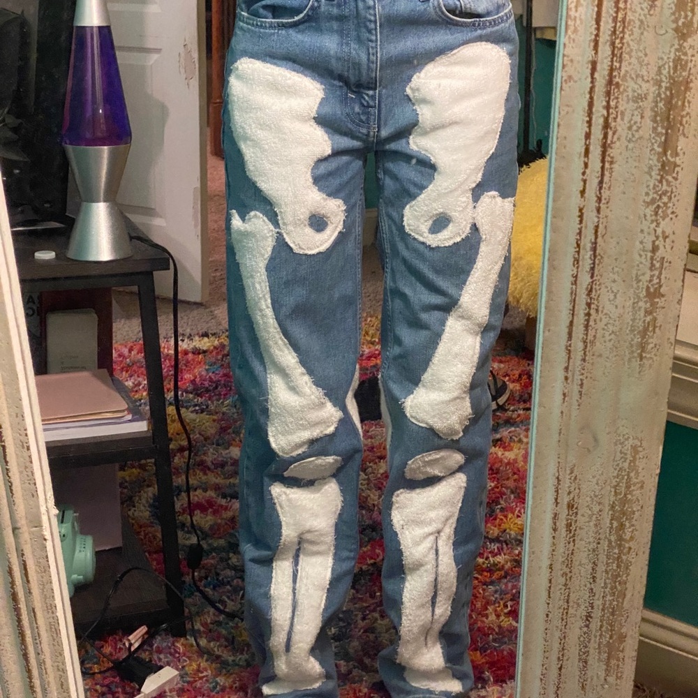 skeleton custom jeans